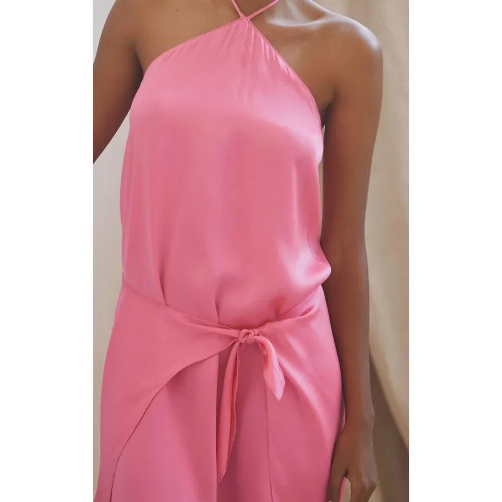 Amanda Uprichard Marrone Silk Halter Mini Dress - Picture 6 of 10